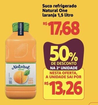 Extra Supermercado Suco refrigerado Natural One laranja 1,5 litro oferta