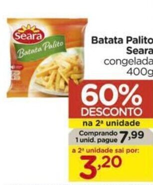 Carrefour Batata Palito Seara congelada 400g oferta