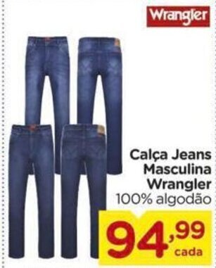 Carrefour Calça Jeans Masculina Wrangler 100% algodão oferta