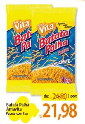 Atacadão Batata Palha Amavita Pacote com 1kg oferta