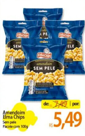 Atacadão Amendoim Elma Chips Semn pele Pacote com 100g oferta