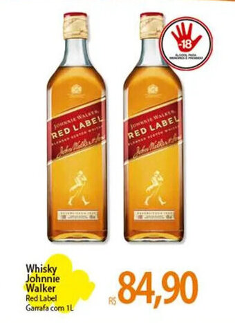 Atacadão Whisky Johnnie Walker Red Label Garrafa com 1L oferta