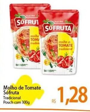 Atacadão Molho de Tomate Sófruta Tradicional Pouch com 300g oferta