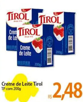 Atacadão Creme de Leite Tirol TP com 200g oferta