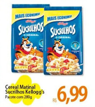 Cereal Matinal Sucrilhos Kellogg's Pacote com 280g