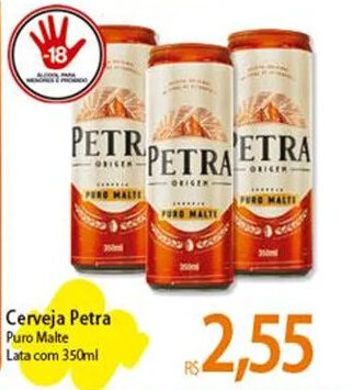 Atacadão Cerveja Petra Puro Malte Lata com 350ml oferta