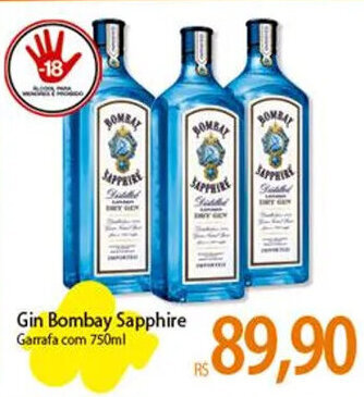 Gin Bombay Sapphire Garrafa com 750ml