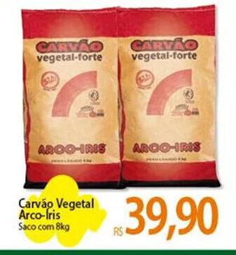 Atacadão Carvão Vegetal Arco-Iris Saco com 8kg oferta
