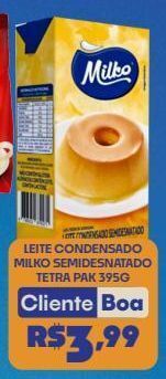Boa Supermercados Leite condensado milko semidesnatado tetra pak 395g oferta