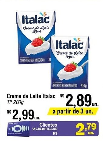 Fort Atacadista Creme de Leite Italac TP 200g oferta