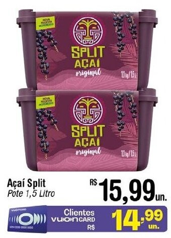 Fort Atacadista Açaí Split Pote 1,5 Litro oferta