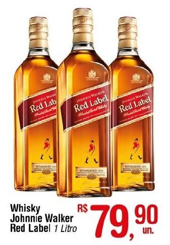 Fort Atacadista Whisky Johnnie Walker Red Label 1 Litro oferta