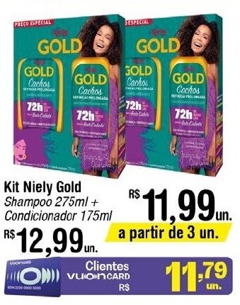 Fort Atacadista Kit Niely Gold Shampoo 275ml + Condicionador 175ml oferta