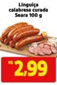 Extra Supermercado Linguiça calabresa curada Seara 100 g oferta
