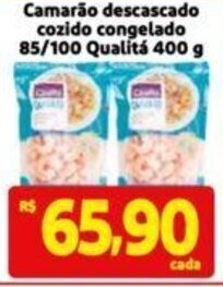 Extra Supermercado Camarão descascado cozido congelado 85/100 Qualitá 400 g oferta