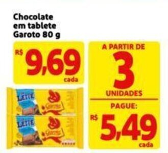 Chocolate em tablete Garoto 80 g