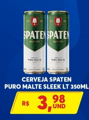 CERVEJA SPATEN PURO MALTE SLEEK LT 350ML