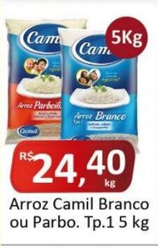 Rede Krill Arroz Camil Branco ou Parbo. Tp.1 5 kg oferta
