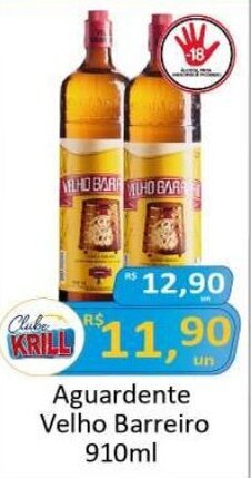 Rede Krill Aguardente Velho Barreiro 910ml oferta