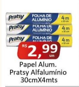 Rede Krill Papel Alum. Pratsy Alfalumínio 30cmx4mts oferta