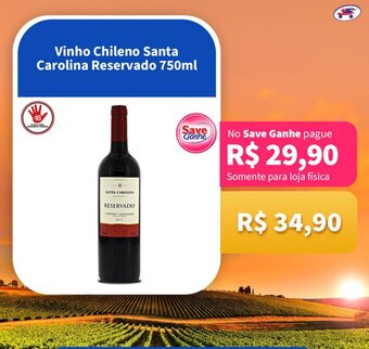 Supermercados Savegnago Vinho Chileno Santa Carolina Reservado 750ml oferta
