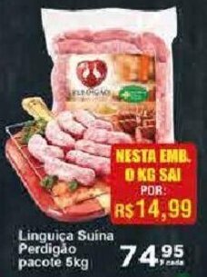 Rossi Supermercado Linguiça Suína Perdigão pacote 5kg oferta