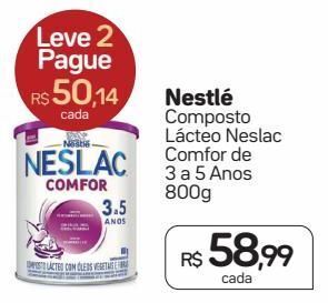 Drogal Nestlé composto lácteo neslac comfor de 3 a 5 anos 800g oferta