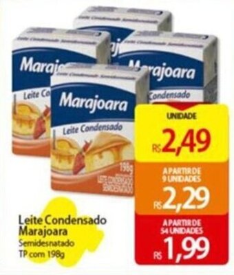 Atacadão Leite Condensado Marajoara Semidesnatado TP.com 198g oferta