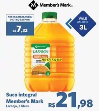 Sam's Club Suco integral Member's Mark Laranja, 3 litros oferta