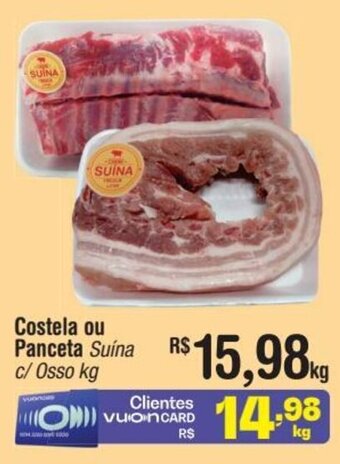 Fort Atacadista Costela ou Panceta Suína c/Osso kg oferta