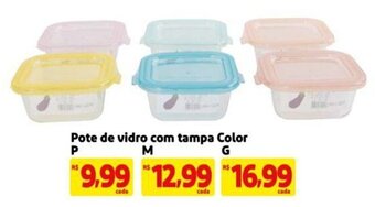 Pote de vidro com tampa Color M