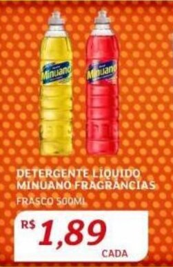 Assaí Atacadista DETERGENTE LIQUIDO MINUANO FRAGRANCIAS FRASCO 500ML oferta