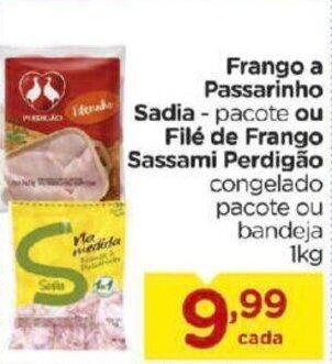 Carrefour Bairro Frango a Passarinho Sadia ou File de Frango Sassami Perdigao 1kg oferta