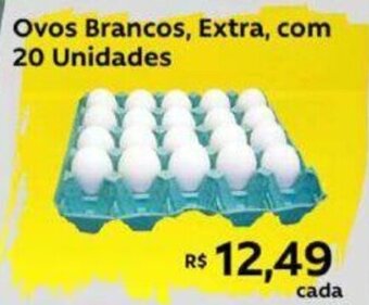 Ovos Brancos, Extra, com 20 Unidades