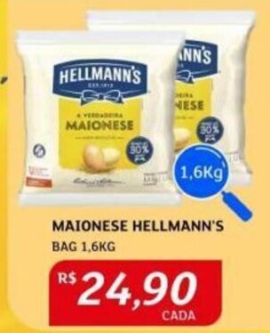 Assaí Atacadista MAIONESE HELLMANN'S BAG 1,6KG oferta