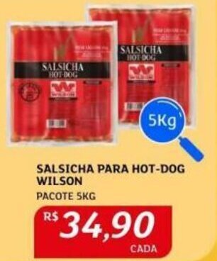 Assaí Atacadista SALSICHA PARA HOT-DOG WILSON PACOTE 5KG oferta