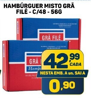 Dom Atacadista HAMBÚRGUER MISTO GRĀ FILE-C/48-56G oferta