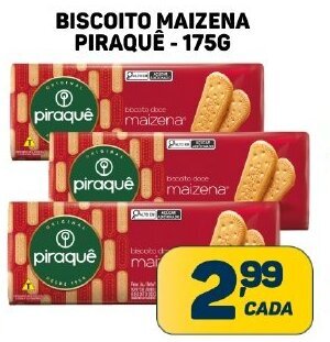 Dom Atacadista BISCOITO MAIZENA PIRAQUÊ - 175G oferta