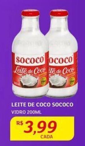 Assaí Atacadista LEITE DE COCO SOCoco VIDRO 200ML oferta