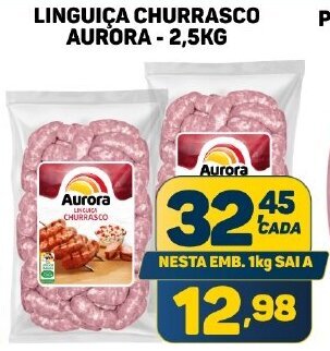 Dom Atacadista LINGUIÇA CHURRASCO AURORA-2,5KG oferta