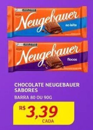 Assaí Atacadista CHOCOLATE NEUGEBAUER SABORES BARRA 80 OU 90G oferta