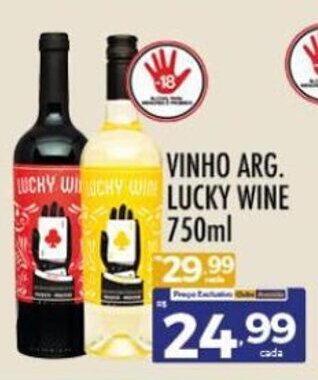 Supermercados Avenida VINHO ARG. LUCKY WINE 750ml oferta
