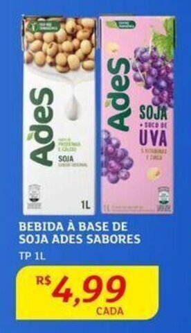Assaí Atacadista BEBIDA À BASE DE SOJA ADES SABORES TP 1L oferta