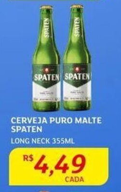 Assaí Atacadista CERVEJA PURO MALTE SPATEN LONG NECK 355ML oferta