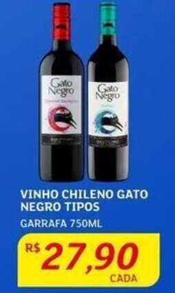 Assaí Atacadista VINHO CHILENO GATO NEGRO TIPOS GARRAFA 750ML oferta