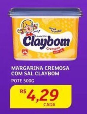 Assaí Atacadista MARGARINA CREMOSA COM SAL CLAYBOM POTE 500G oferta