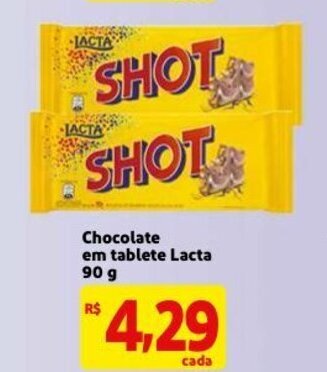 Mercado Extra Chocolate em tablete Lacta 90g oferta