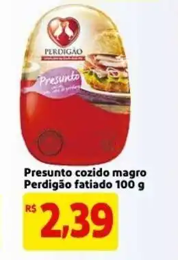 Mercado Extra Presuntado cozido magro Perdigao fatiado 100g oferta