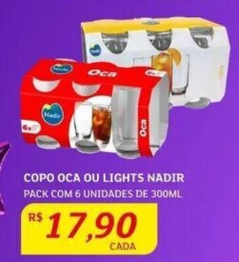 Assaí Atacadista COPO OCA OU LIGHTS NADIR PACK COM 6 UNIDADES DE 300ML oferta