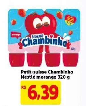 Mercado Extra Petit Suisse Chambinho Nestle Morango 320g oferta